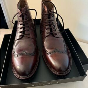 Stafford Men's Dark Brown Leather Brogue Oxfords
